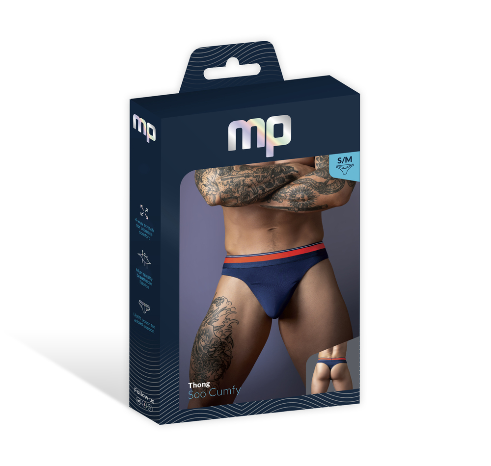 Small/Medium Navy Male Power Soo Cumfy Thong